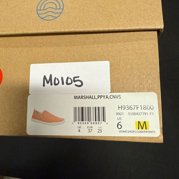 Vionic Marshall Papaya Canvas Slip On Sneakers 6 - Picture 7 of 7